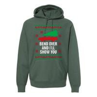 Bend Over and I'll Show You Christmas Couple Matching Family  Premium Hoodie