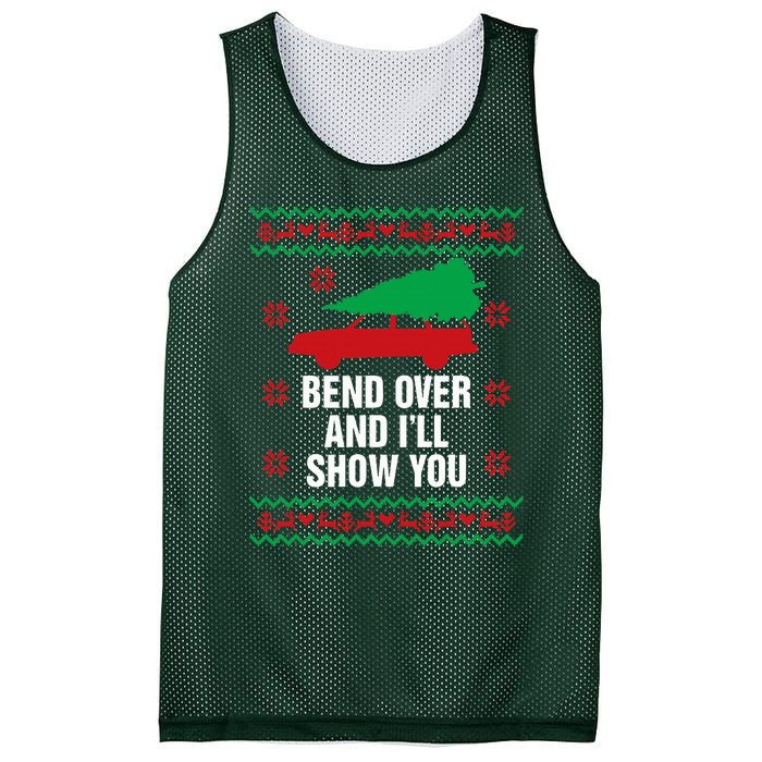 Bend Over and I'll Show You Christmas Couple Matching Family  Mesh Reversible Basketball Jersey Tank