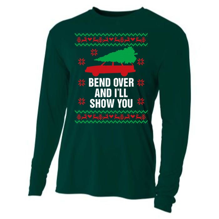 Bend Over and I'll Show You Christmas Couple Matching Family  Cooling Performance Long Sleeve Crew