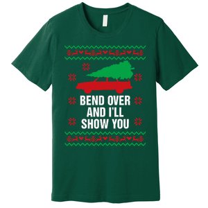 Bend Over and I'll Show You Christmas Couple Matching Family  Premium T-Shirt