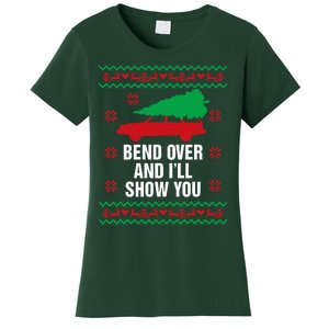 Bend Over and I'll Show You Christmas Couple Matching Family  Women's T-Shirt