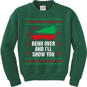 Bend Over and I'll Show You Christmas Couple Matching Family  Kids Sweatshirt