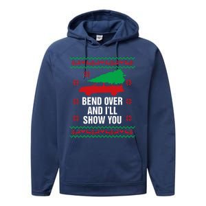 Bend Over and I'll Show You Christmas Couple Matching Family  Performance Fleece Hoodie