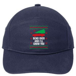 Bend Over and I'll Show You Christmas Couple Matching Family  7-Panel Snapback Hat