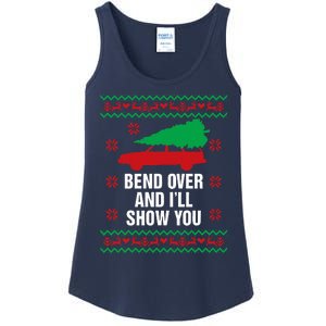 Bend Over and I'll Show You Christmas Couple Matching Family  Ladies Essential Tank