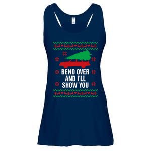 Bend Over and I'll Show You Christmas Couple Matching Family  Ladies Essential Flowy Tank