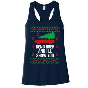 Bend Over and I'll Show You Christmas Couple Matching Family  Women's Racerback Tank