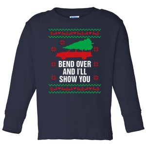 Bend Over and I'll Show You Christmas Couple Matching Family  Toddler Long Sleeve Shirt