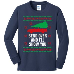 Bend Over and I'll Show You Christmas Couple Matching Family  Kids Long Sleeve Shirt