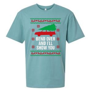 Bend Over and I'll Show You Christmas Couple Matching Family  Sueded Cloud Jersey T-Shirt