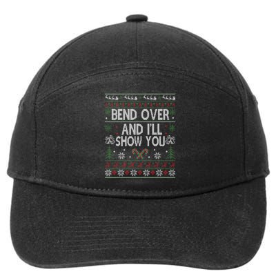 Bend Over And I'll Show You Ugly Christmas Gift 7-Panel Snapback Hat