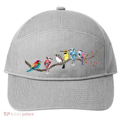Birds On A Branch Birding Bird Watching Bird Watcher 7-Panel Snapback Hat