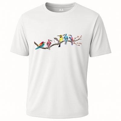 Birds On A Branch Birding Bird Watching Bird Watcher Cooling Performance Crew T-Shirt
