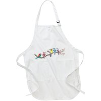 Birds On A Branch Birding Bird Watching Bird Watcher Full-Length Apron With Pockets