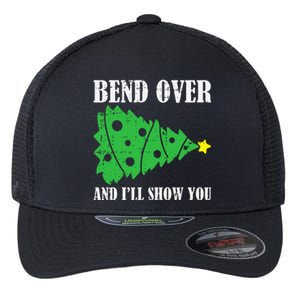 Bend Over And Ill Show You Christmas Pajama Funny Xmas Humor Flexfit Unipanel Trucker Cap