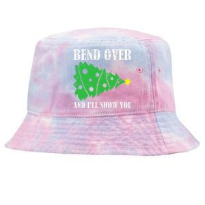 Bend Over And Ill Show You Christmas Pajama Funny Xmas Humor Tie-Dyed Bucket Hat