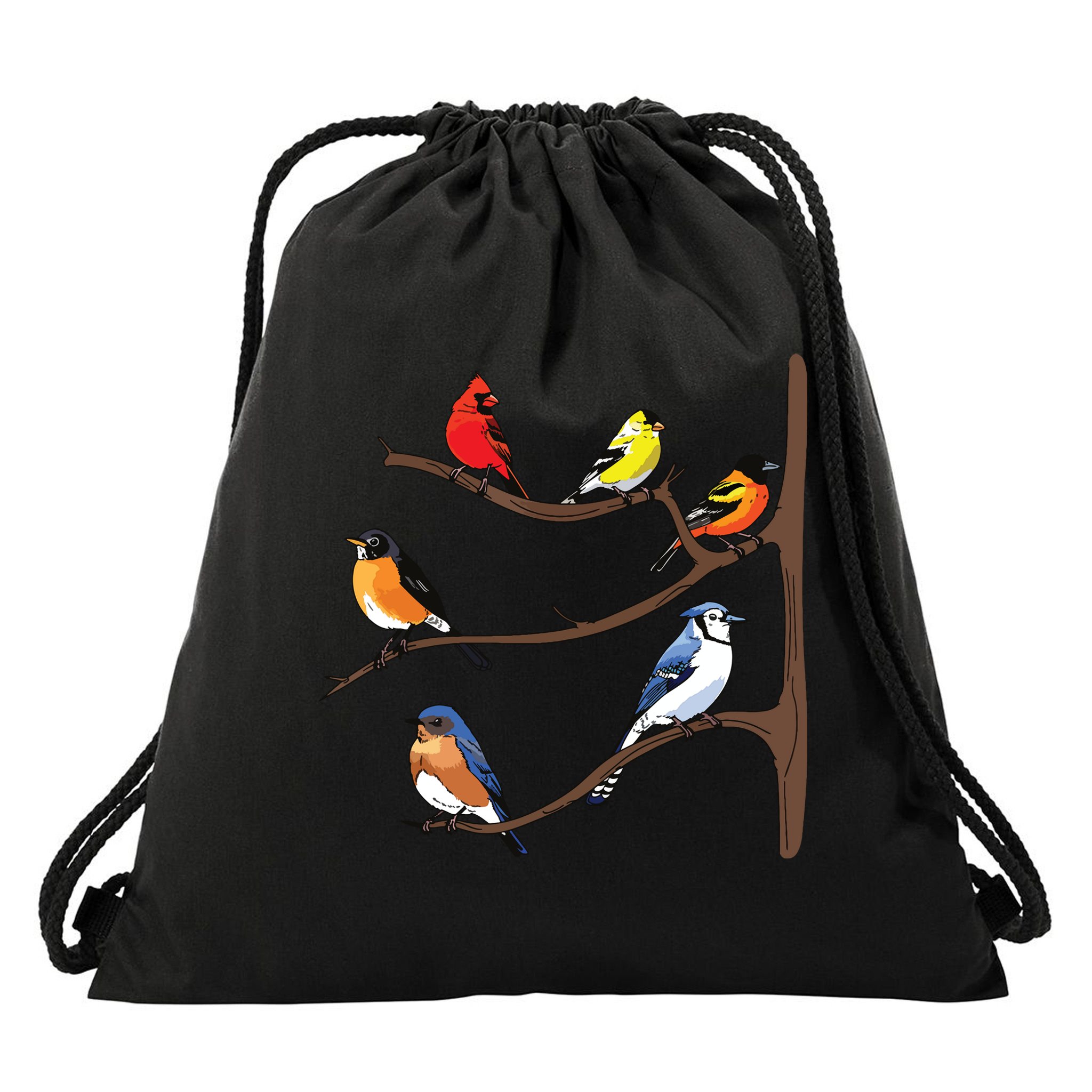 Birds On A Branch Birding Birdwatching Birder Bird Watcher Drawstring Bag