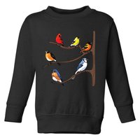 Birds On A Branch Birding Birdwatching Birder Bird Watcher Toddler Sweatshirt