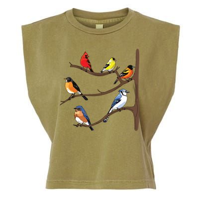 Birds On A Branch Birding Birdwatching Birder Bird Watcher Garment-Dyed Women's Muscle Tee