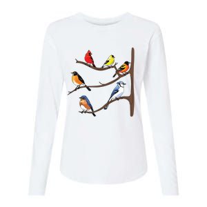 Birds On A Branch Birding Birdwatching Birder Bird Watcher Womens Cotton Relaxed Long Sleeve T-Shirt