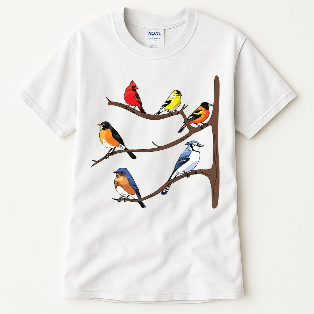Birds On A Branch Birding Birdwatching Birder Bird Watcher Tall T-Shirt