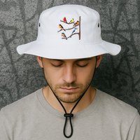 Birds On A Branch Birding Birdwatching Birder Bird Watcher Bucket Hat