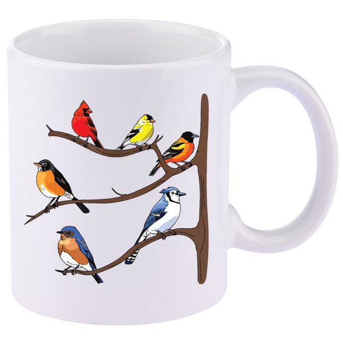 Birds On A Branch Birding Birdwatching Birder Bird Watcher 11oz C Handle Ceramic Mug