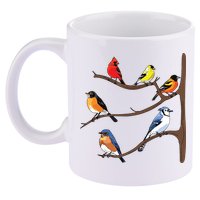 Birds On A Branch Birding Birdwatching Birder Bird Watcher 11oz C Handle Ceramic Mug