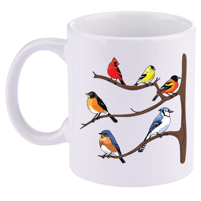 Birds On A Branch Birding Birdwatching Birder Bird Watcher 11oz C Handle Ceramic Mug