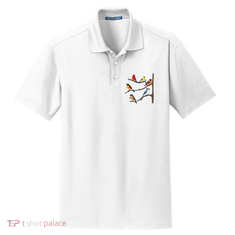 Birds On A Branch Birding Birdwatching Birder Bird Watcher Dry Zone Grid Polo