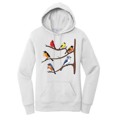 Birds On A Branch Birding Birdwatching Birder Bird Watcher Women's Pullover Hoodie