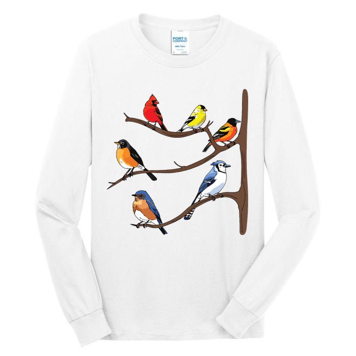 Birds On A Branch Birding Birdwatching Birder Bird Watcher Tall Long Sleeve T-Shirt