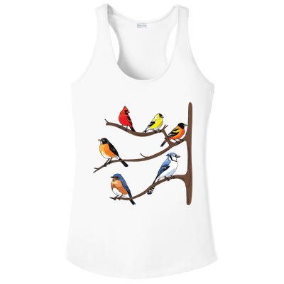 Birds On A Branch Birding Birdwatching Birder Bird Watcher Ladies PosiCharge Competitor Racerback Tank