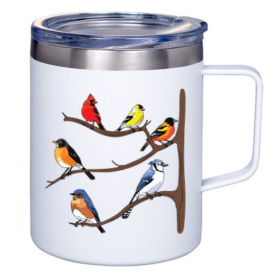 Birds On A Branch Birding Birdwatching Birder Bird Watcher 12oz Stainless Steel Coffee Mug