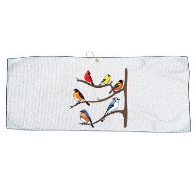 Birds On A Branch Birding Birdwatching Birder Bird Watcher Large Microfiber Waffle Golf Towel