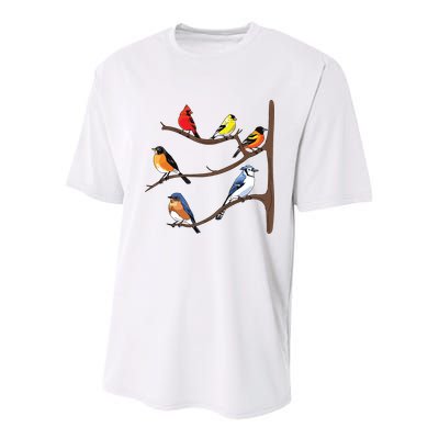 Birds On A Branch Birding Birdwatching Birder Bird Watcher Youth Performance Sprint T-Shirt