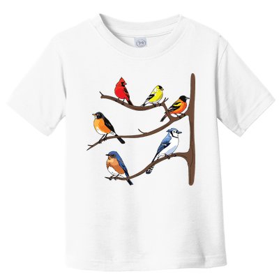 Birds On A Branch Birding Birdwatching Birder Bird Watcher Toddler T-Shirt