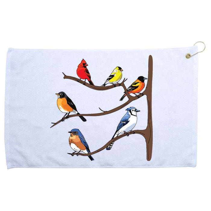 Birds On A Branch Birding Birdwatching Birder Bird Watcher Grommeted Golf Towel