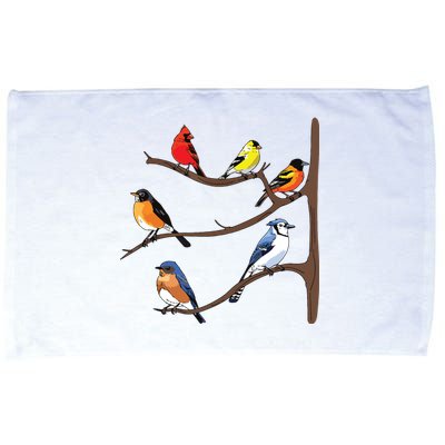 Birds On A Branch Birding Birdwatching Birder Bird Watcher Microfiber Hand Towel