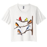Birds On A Branch Birding Birdwatching Birder Bird Watcher Crop Top