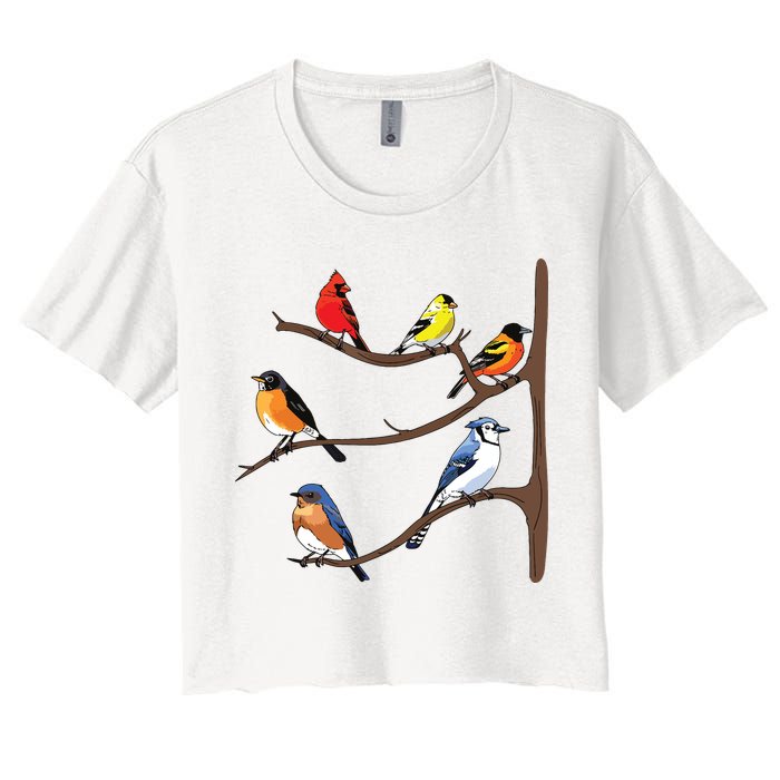 Birds On A Branch Birding Birdwatching Birder Bird Watcher Crop Top