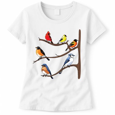 Birds On A Branch Birding Birdwatching Birder Bird Watcher Womens T-Shirt
