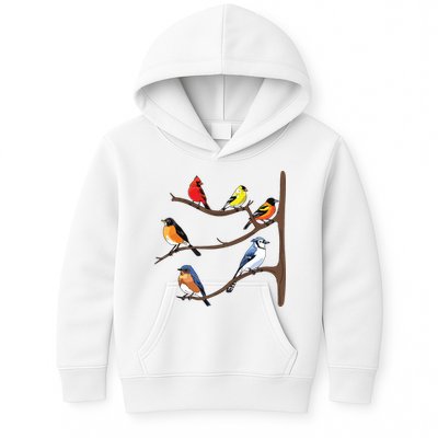 Birds On A Branch Birding Birdwatching Birder Bird Watcher Kids Hoodie