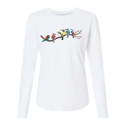 Birds On A Branch Birding Bird Watching Bird Watcher Womens Cotton Relaxed Long Sleeve T-Shirt