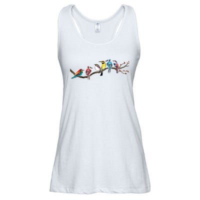 Birds On A Branch Birding Bird Watching Bird Watcher Ladies Essential Flowy Tank