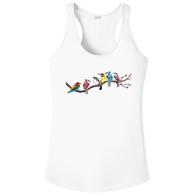 Birds On A Branch Birding Bird Watching Bird Watcher Ladies PosiCharge Competitor Racerback Tank