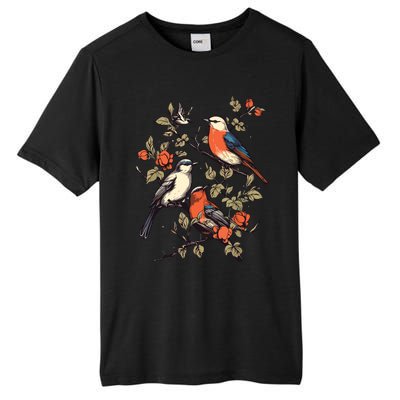 Birds On A Tree Branch Birding Bird Watching Bird Tall Fusion ChromaSoft Performance T-Shirt