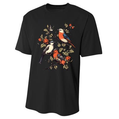 Birds On A Tree Branch Birding Bird Watching Bird Performance Sprint T-Shirt