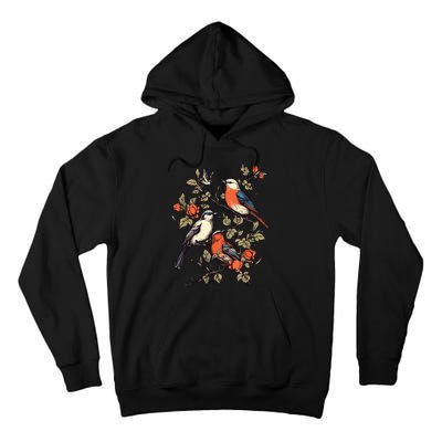 Birds On A Tree Branch Birding Bird Watching Bird Tall Hoodie