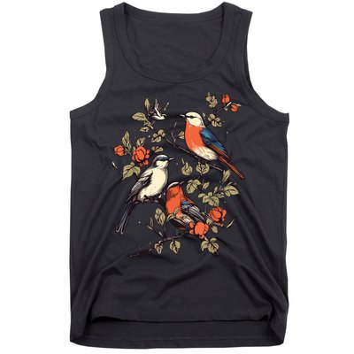 Birds On A Tree Branch Birding Bird Watching Bird Tank Top